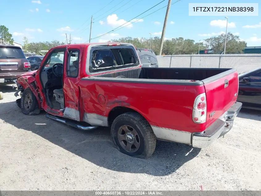 2001 Ford F-150 Xl/Xlt VIN: 1FTZX17221NB38398 Lot: 40650736