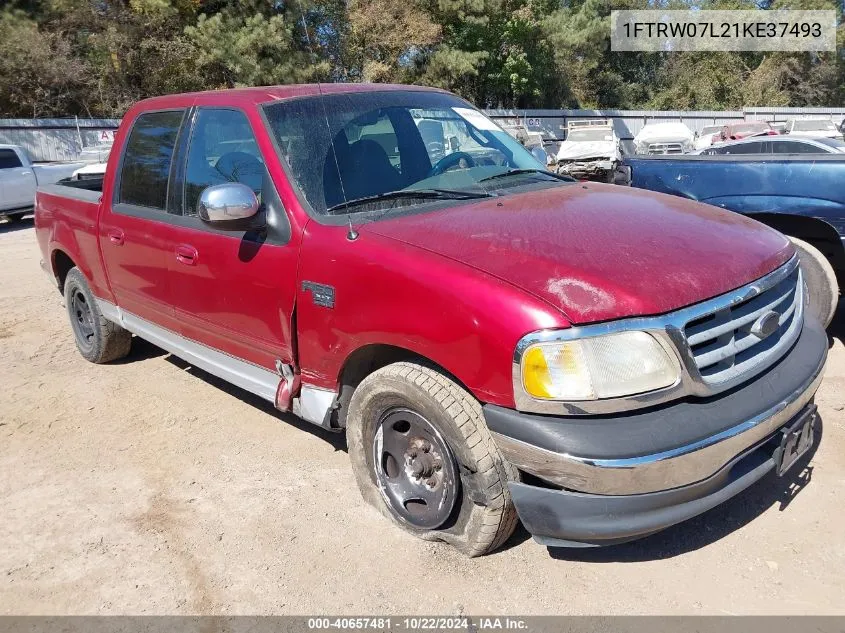 2001 Ford F-150 VIN: 1FTRW07L21KE37493 Lot: 40657481