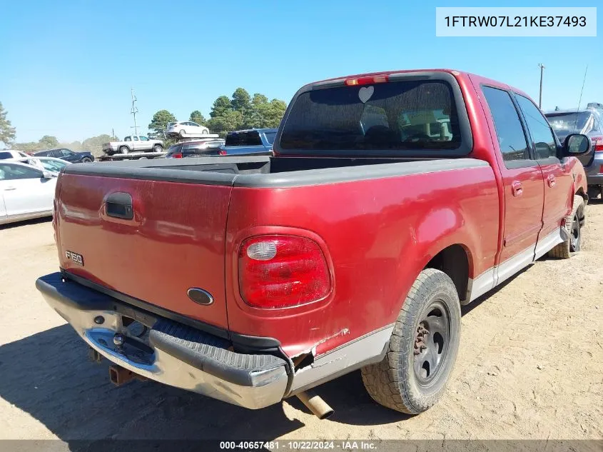 2001 Ford F-150 VIN: 1FTRW07L21KE37493 Lot: 40657481