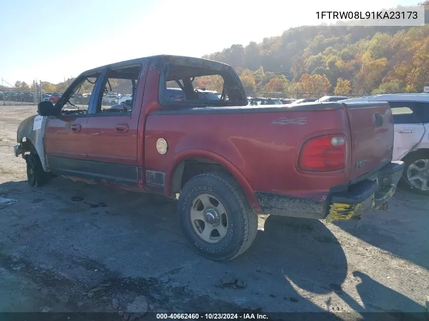 2001 Ford F-150 King Ranch Edition/Lariat/Xlt VIN: 1FTRW08L91KA23173 Lot: 40662460