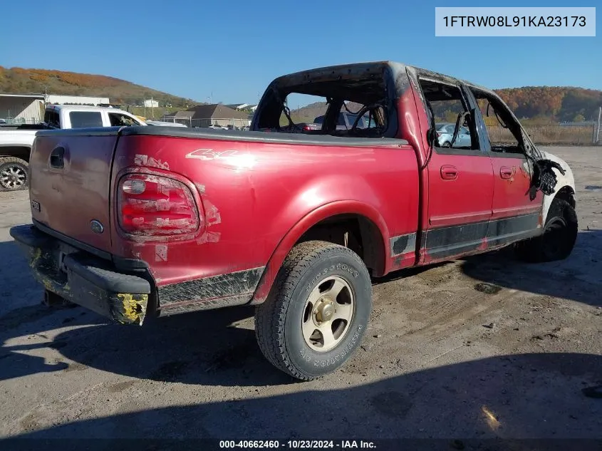 2001 Ford F-150 King Ranch Edition/Lariat/Xlt VIN: 1FTRW08L91KA23173 Lot: 40662460