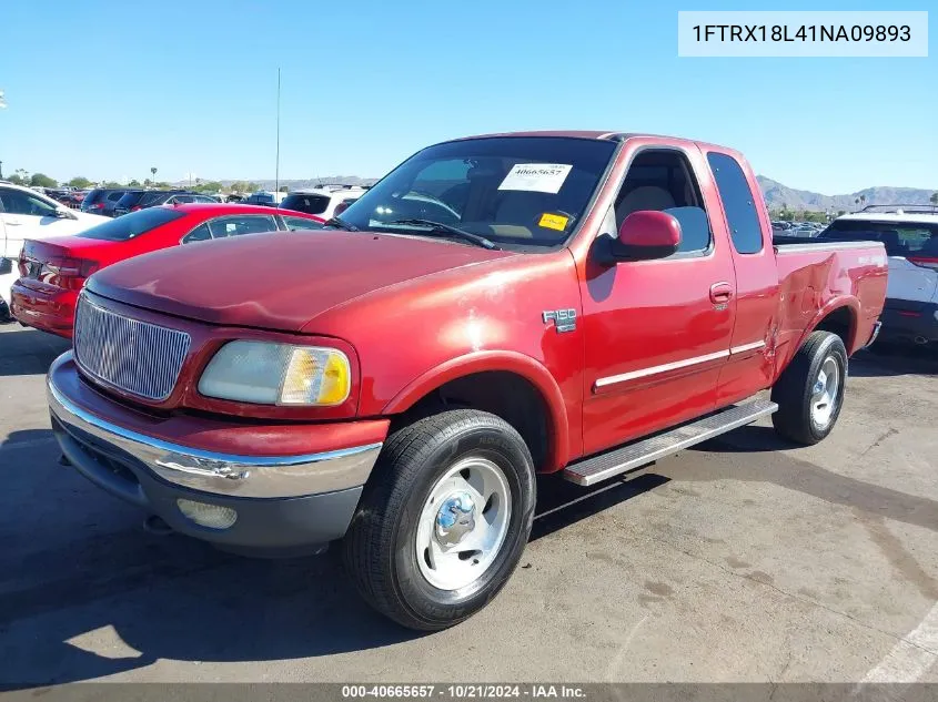 2001 Ford F-150 Lariat/Xl/Xlt VIN: 1FTRX18L41NA09893 Lot: 40665657