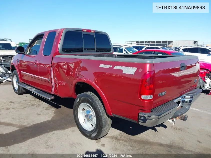 2001 Ford F-150 Lariat/Xl/Xlt VIN: 1FTRX18L41NA09893 Lot: 40665657