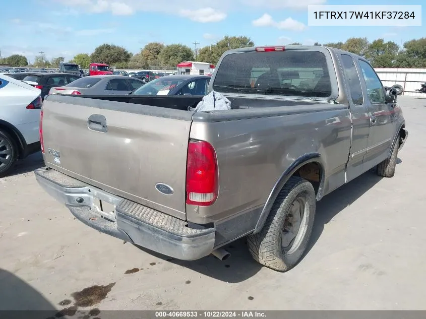 2001 Ford F-150 Lariat/Xl/Xlt VIN: 1FTRX17W41KF37284 Lot: 40669533