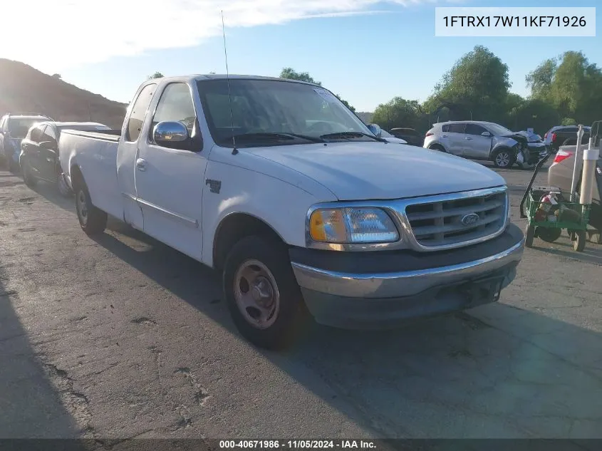 1FTRX17W11KF71926 2001 Ford F-150 Lariat/Xl/Xlt