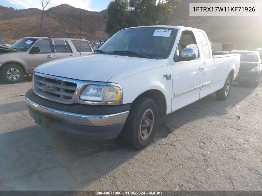 1FTRX17W11KF71926 2001 Ford F-150 Lariat/Xl/Xlt