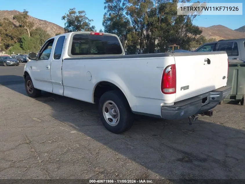 1FTRX17W11KF71926 2001 Ford F-150 Lariat/Xl/Xlt