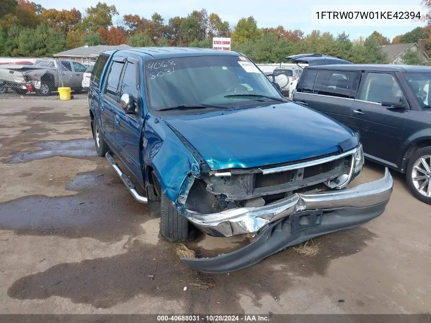 2001 Ford F-150 Harley-Davidson Edition/King Ranch Edition/Lariat/Xlt VIN: 1FTRW07W01KE42394 Lot: 40688031