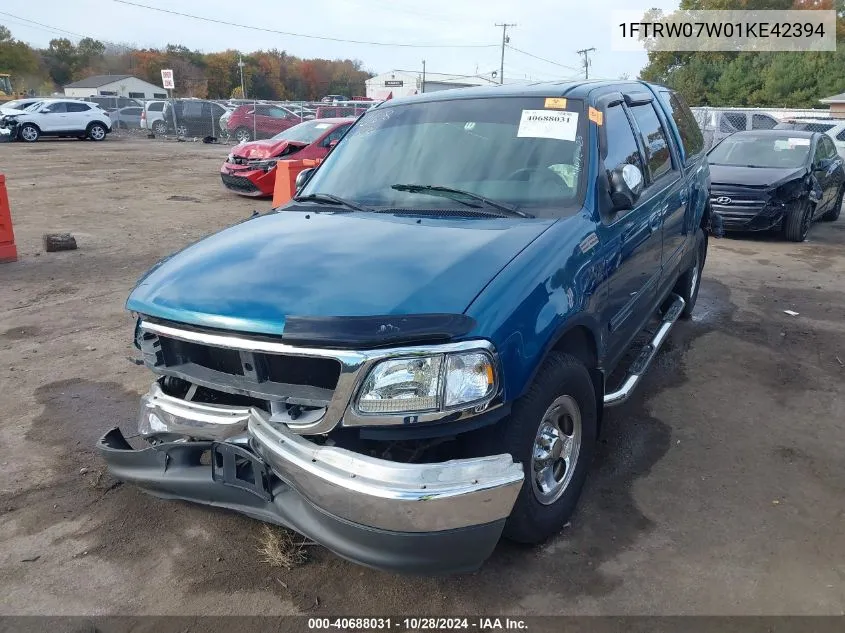 2001 Ford F-150 Harley-Davidson Edition/King Ranch Edition/Lariat/Xlt VIN: 1FTRW07W01KE42394 Lot: 40688031