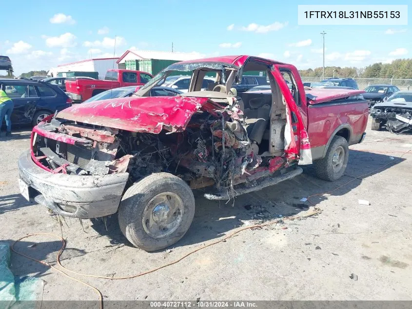 2001 Ford F-150 Lariat/Xl/Xlt VIN: 1FTRX18L31NB55153 Lot: 40727112