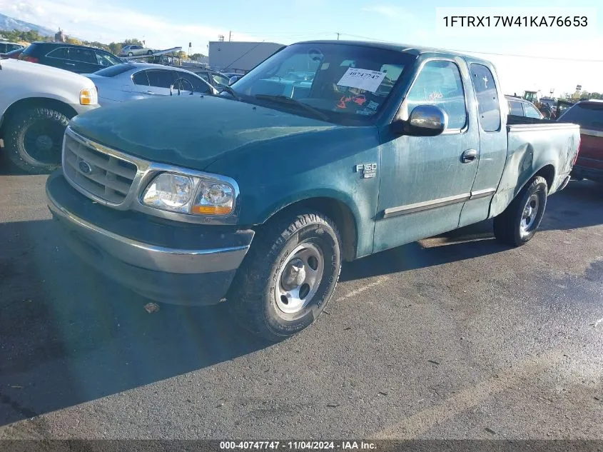 2001 Ford F-150 Lariat/Xl/Xlt VIN: 1FTRX17W41KA76653 Lot: 40747747