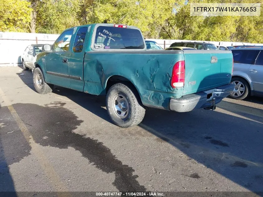 2001 Ford F-150 Lariat/Xl/Xlt VIN: 1FTRX17W41KA76653 Lot: 40747747