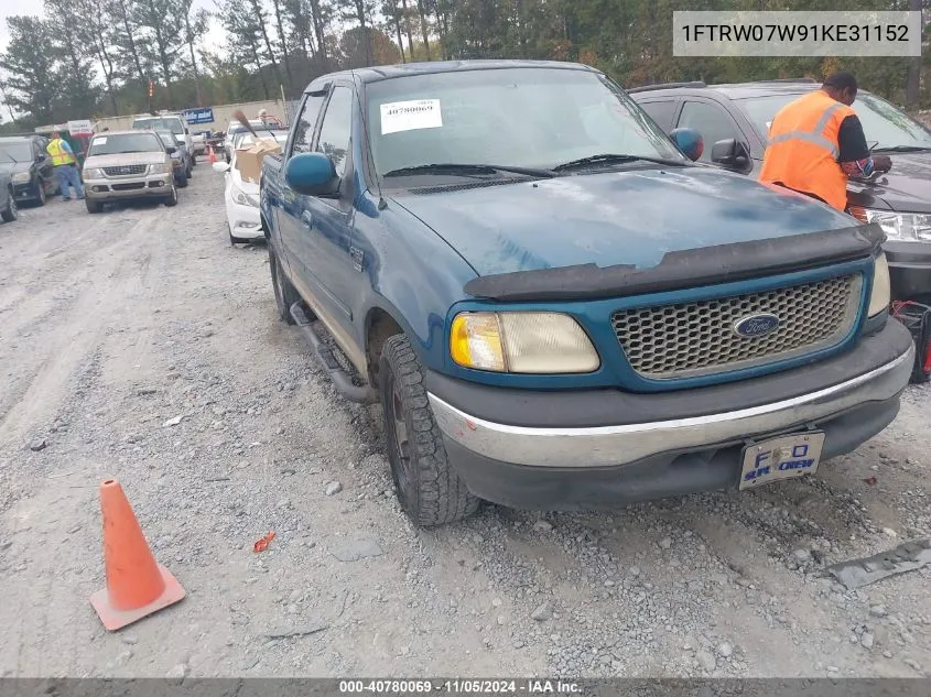 2001 Ford F-150 Harley-Davidson Edition/King Ranch Edition/Lariat/Xlt VIN: 1FTRW07W91KE31152 Lot: 40780069