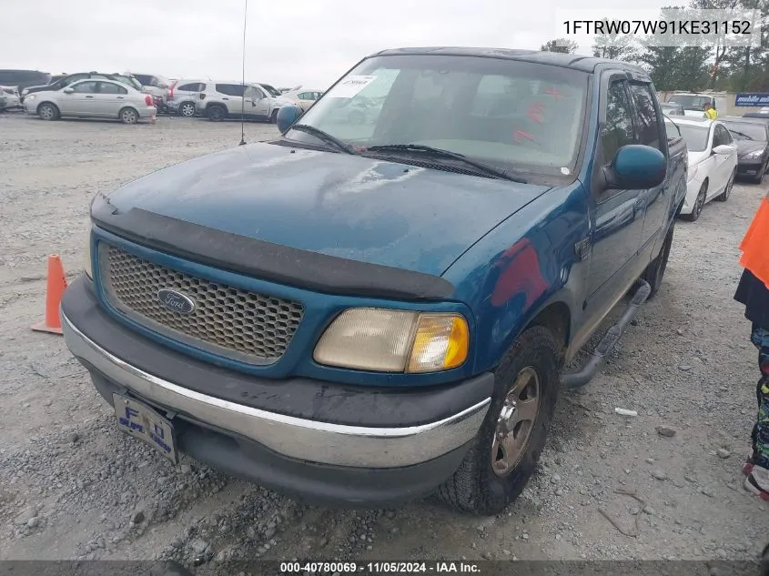 2001 Ford F-150 Harley-Davidson Edition/King Ranch Edition/Lariat/Xlt VIN: 1FTRW07W91KE31152 Lot: 40780069