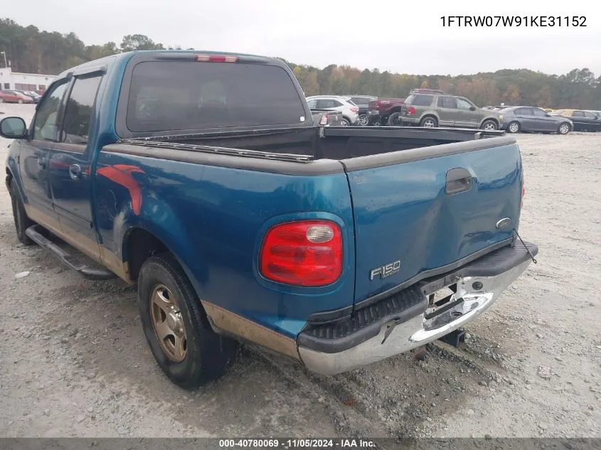 2001 Ford F-150 Harley-Davidson Edition/King Ranch Edition/Lariat/Xlt VIN: 1FTRW07W91KE31152 Lot: 40780069