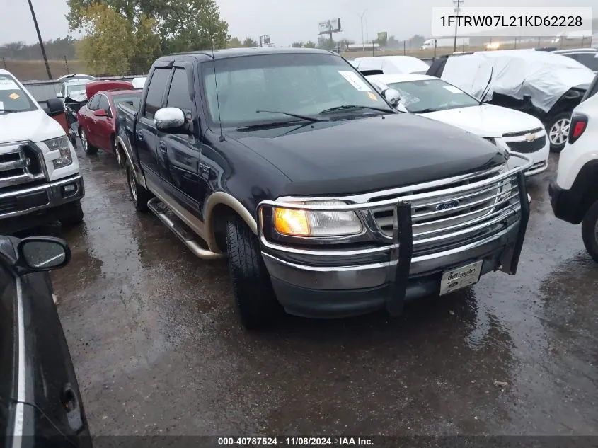 2001 Ford F-150 Harley-Davidson Edition/King Ranch Edition/Lariat/Xlt VIN: 1FTRW07L21KD62228 Lot: 40787524