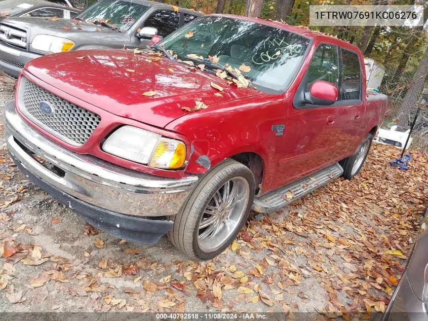 2001 Ford F-150 Supercrew Harley-Davidson/King Ranch/Lariat/Xlt VIN: 1FTRW07691KC06276 Lot: 40792518