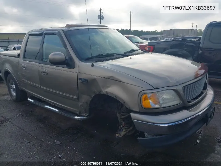 2001 Ford F-150 Harley-Davidson Edition/King Ranch Edition/Lariat/Xlt VIN: 1FTRW07LX1KB33697 Lot: 40796071