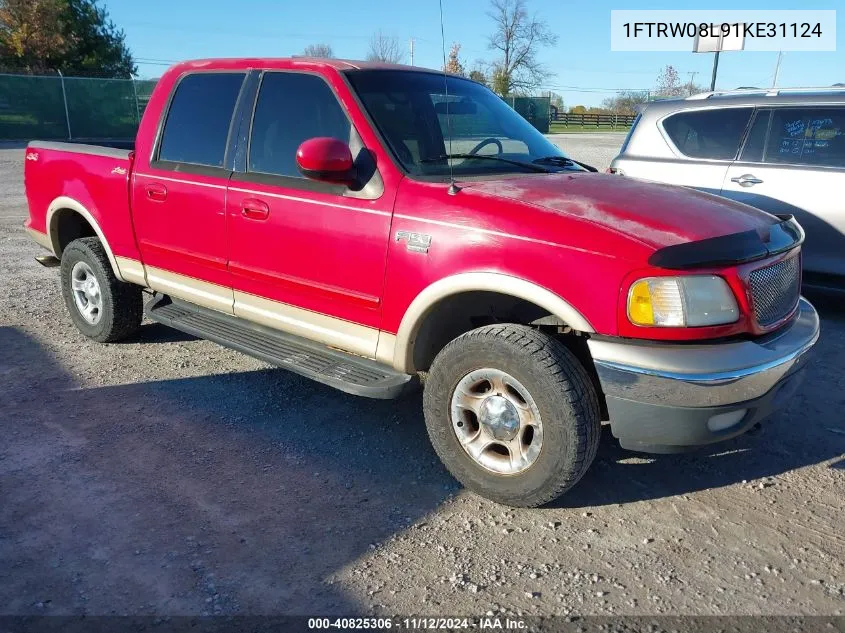 1FTRW08L91KE31124 2001 Ford F-150 King Ranch Edition/Lariat/Xlt