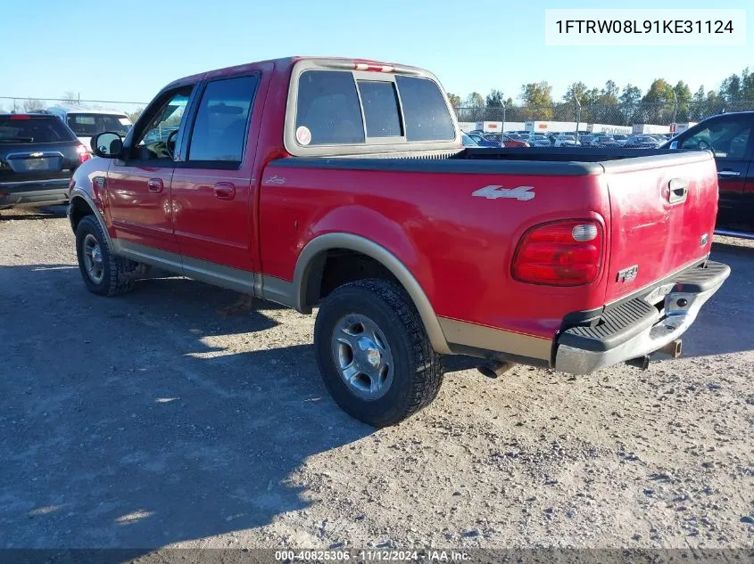 1FTRW08L91KE31124 2001 Ford F-150 King Ranch Edition/Lariat/Xlt