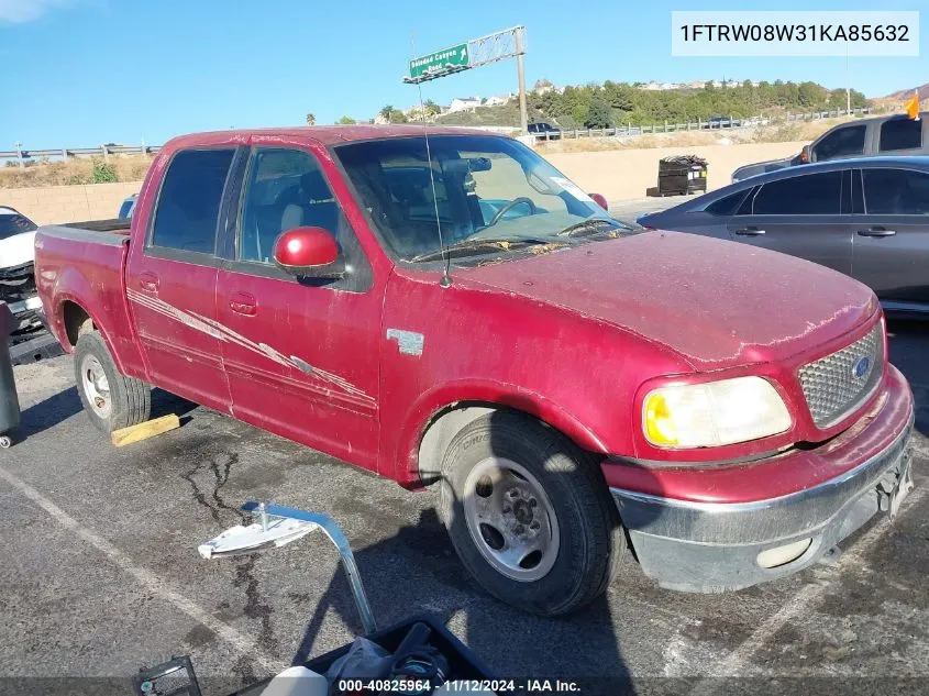 2001 Ford F-150 King Ranch Edition/Lariat/Xlt VIN: 1FTRW08W31KA85632 Lot: 40825964