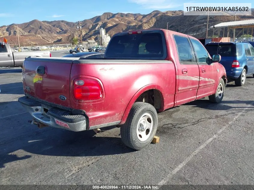 2001 Ford F-150 King Ranch Edition/Lariat/Xlt VIN: 1FTRW08W31KA85632 Lot: 40825964