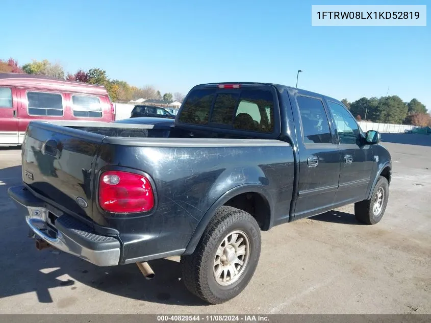 2001 Ford F-150 King Ranch Edition/Lariat/Xlt VIN: 1FTRW08LX1KD52819 Lot: 40829544