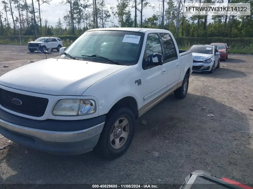 2001 Ford F-150 Supercrew Harley-Davidson/King Ranch Edition/Lariat/Xlt VIN: 1FTRW07W31KE14122 Lot: 40829685