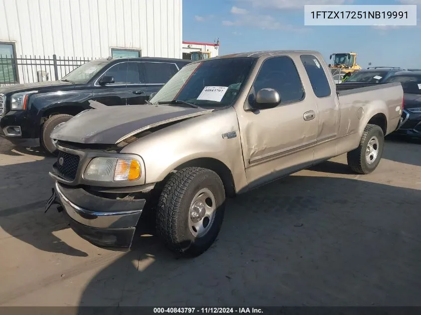 2001 Ford F-150 Xl/Xlt VIN: 1FTZX17251NB19991 Lot: 40843797