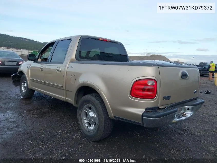 2001 Ford F-150 Harley-Davidson Edition/King Ranch Edition/Lariat/Xlt VIN: 1FTRW07W31KD79372 Lot: 40901966