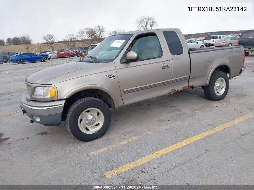 2001 Ford F-150 Lariat/Xl/Xlt VIN: 1FTRX18L51KA23142 Lot: 40902991