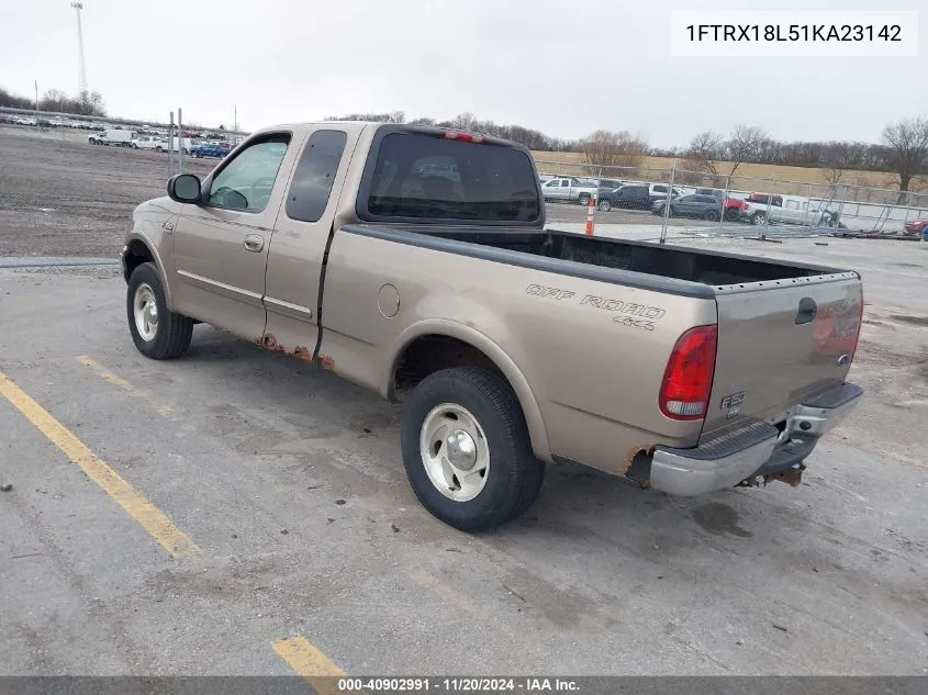 2001 Ford F-150 Lariat/Xl/Xlt VIN: 1FTRX18L51KA23142 Lot: 40902991