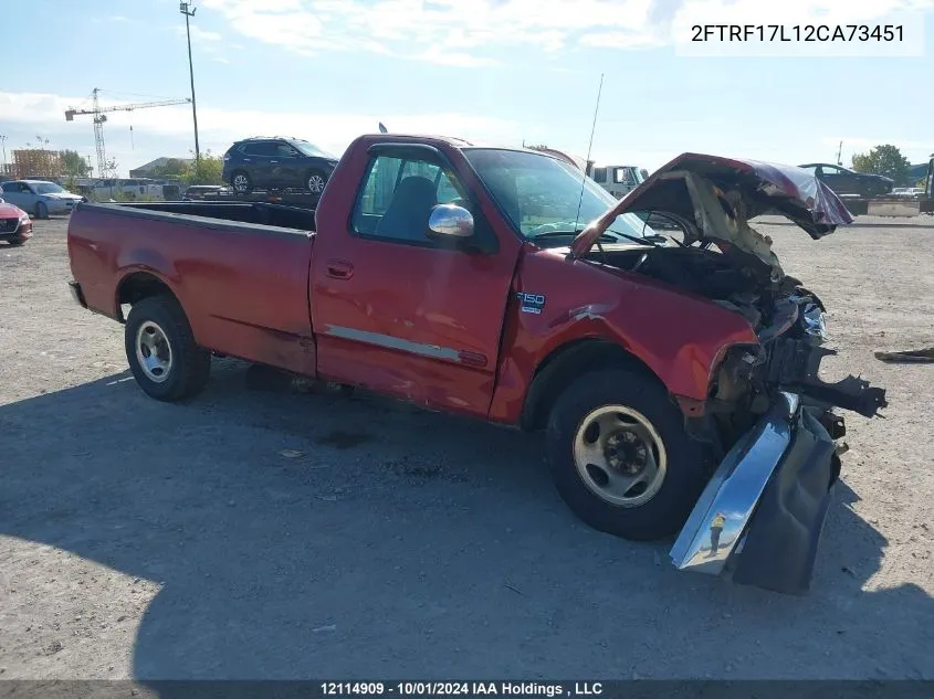 2002 Ford F-150 VIN: 2FTRF17L12CA73451 Lot: 12114909