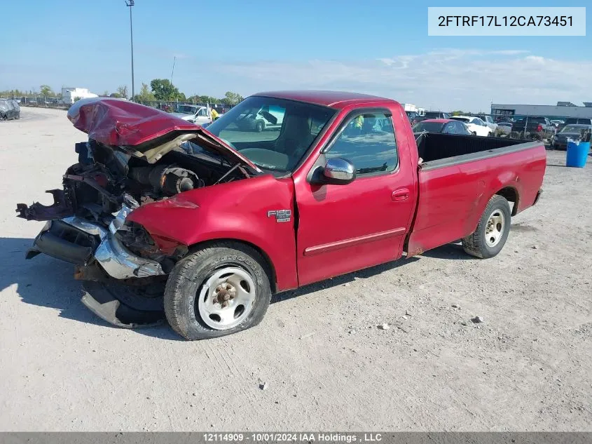 2002 Ford F-150 VIN: 2FTRF17L12CA73451 Lot: 12114909