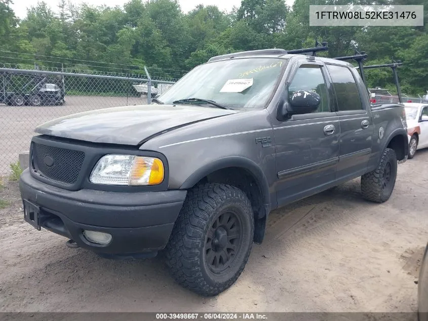 2002 Ford F-150 Lariat/Xlt VIN: 1FTRW08L52KE31476 Lot: 39498667