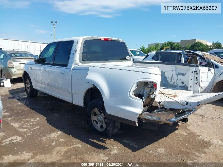 2002 Ford F-150 Lariat/Xlt VIN: 1FTRW076X2KA66207 Lot: 39517196