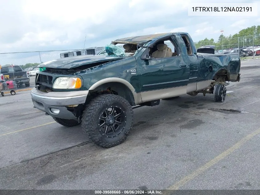 2002 Ford F-150 Lariat/Xl/Xlt VIN: 1FTRX18L12NA02191 Lot: 39588665