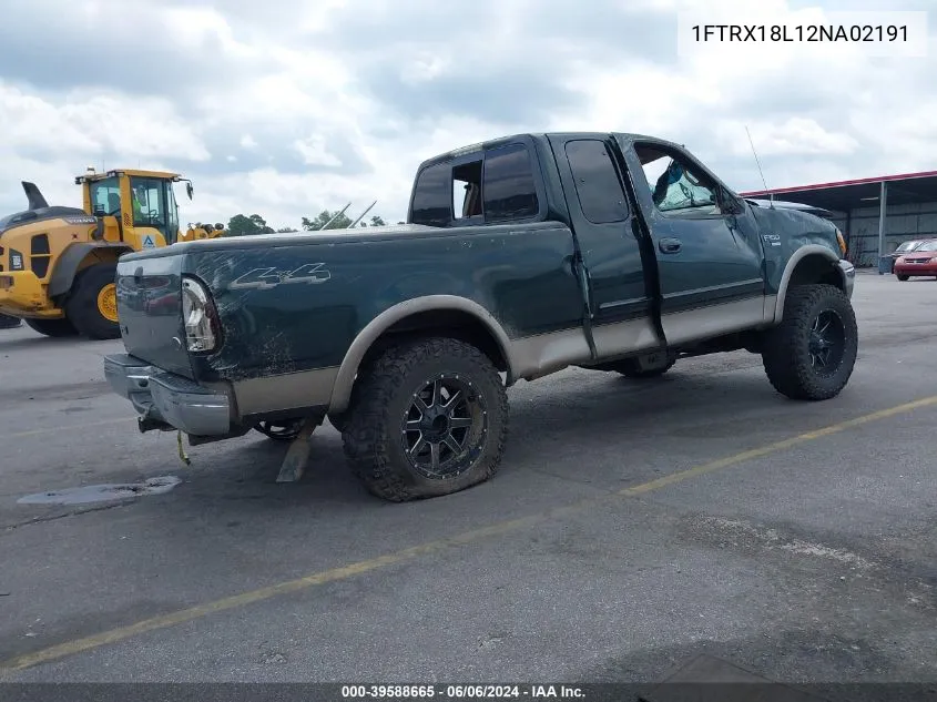 2002 Ford F-150 Lariat/Xl/Xlt VIN: 1FTRX18L12NA02191 Lot: 39588665