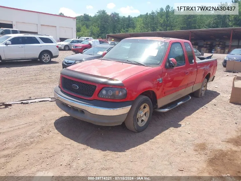 2002 Ford F-150 Lariat/Xl/Xlt VIN: 1FTRX17WX2NA30437 Lot: 39774321