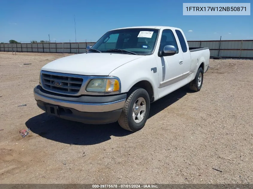 2002 Ford F-150 Lariat/Xl/Xlt VIN: 1FTRX17W12NB50871 Lot: 39775578