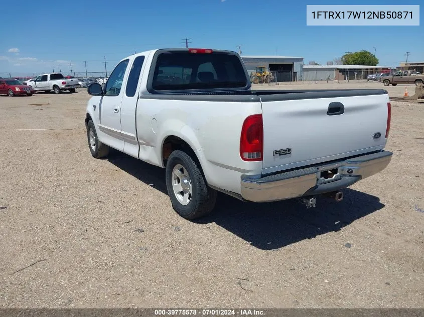 2002 Ford F-150 Lariat/Xl/Xlt VIN: 1FTRX17W12NB50871 Lot: 39775578