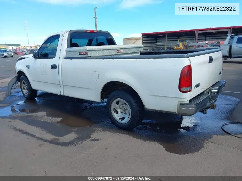 2002 Ford F-150 Xl/Xlt VIN: 1FTRF17W82KE22322 Lot: 39947872