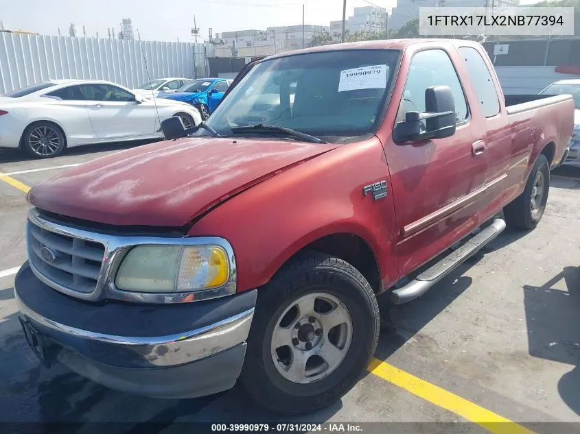 2002 Ford F-150 Lariat/Xl/Xlt VIN: 1FTRX17LX2NB77394 Lot: 39990979