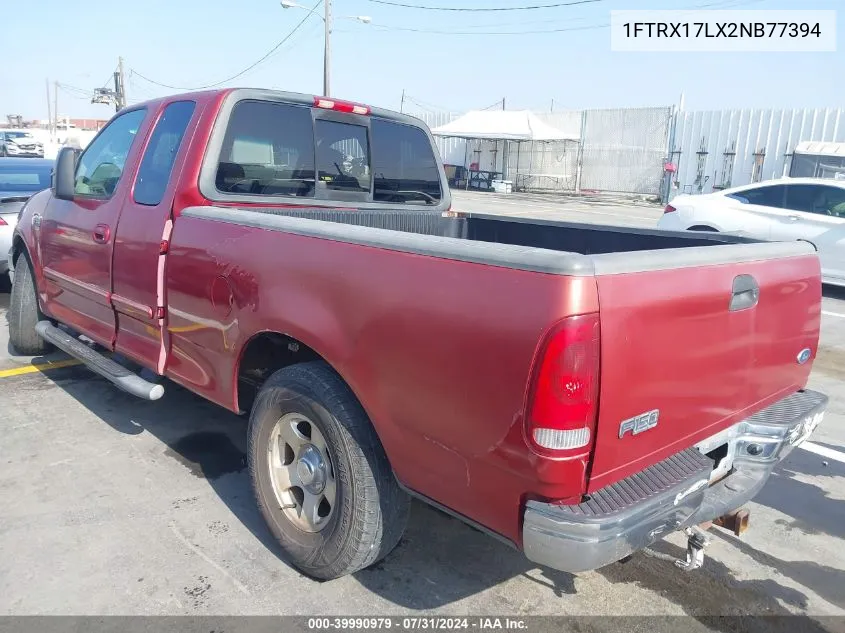 2002 Ford F-150 Lariat/Xl/Xlt VIN: 1FTRX17LX2NB77394 Lot: 39990979