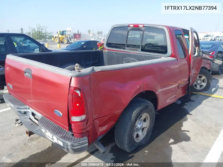 2002 Ford F-150 Lariat/Xl/Xlt VIN: 1FTRX17LX2NB77394 Lot: 39990979