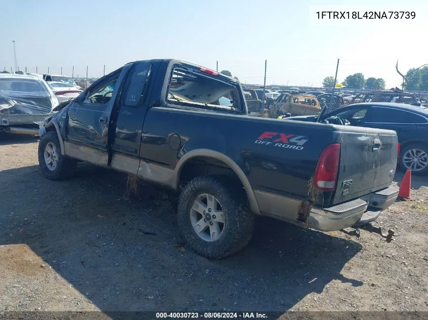 2002 Ford F-150 Lariat/Xl/Xlt VIN: 1FTRX18L42NA73739 Lot: 40030723