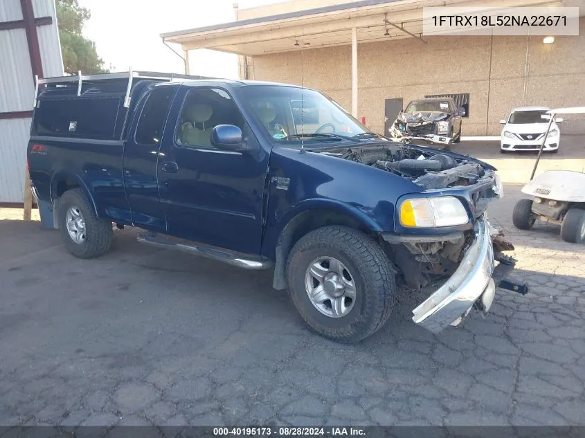 2002 Ford F-150 Lariat/Xl/Xlt VIN: 1FTRX18L52NA22671 Lot: 40195173