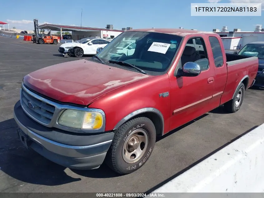 2002 Ford F-150 Xl/Xlt VIN: 1FTRX17202NA81183 Lot: 40221808