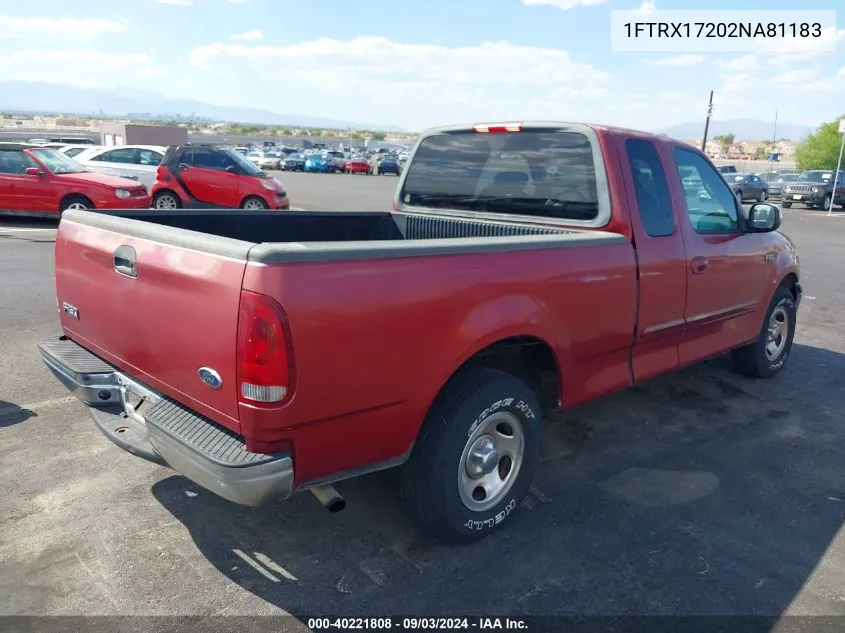 2002 Ford F-150 Xl/Xlt VIN: 1FTRX17202NA81183 Lot: 40221808