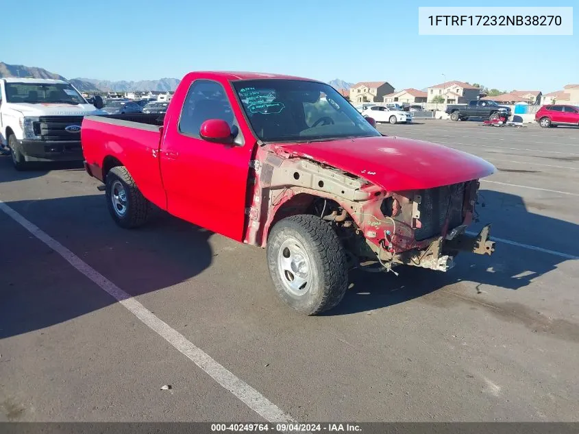 2002 Ford F-150 Xl/Xlt VIN: 1FTRF17232NB38270 Lot: 40249764